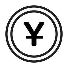 money coin icon with outline style black color