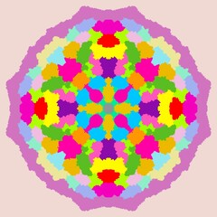 Vibrant Colorful Mandala Abstract Geometric Art Design