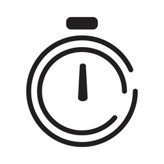 o'clock icon with outline style and black color