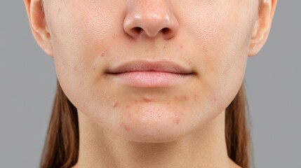 Obraz premium Exploring acne-prone skin detailed image of blemished faces in a diverse group highlighting pores and beauty in a gigapixel standard environment