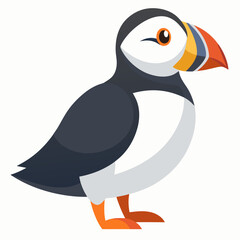 penguin on a branch vector illustration, animal, isolated on white background