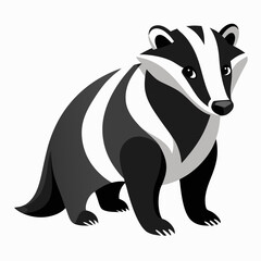 badger vector illustration, animal, isolated on white background