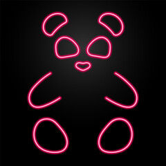 panda neon sign, modern glowing banner design, colorful modern design trends on black background. Vector illustration.