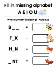 English Practice for AEIOU for children