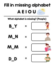 English Practice for AEIOU for children
