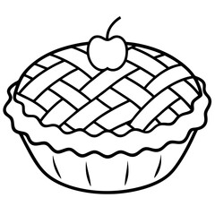 Apple Pie Slice Line Art Icon