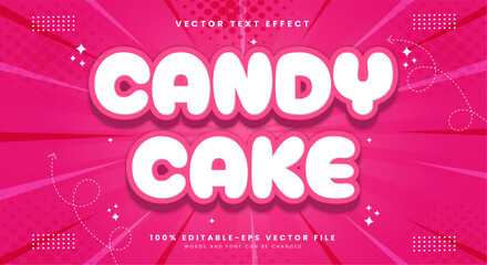 Candy Cake 3d editable text effect Template Suitable for Comic Style