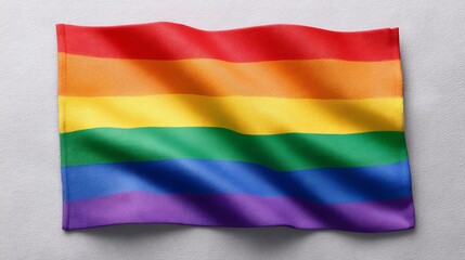 Fototapeta premium Closeup of rainbow flag fabric textures at a pride event celebrating lgbtq+ culture in a vibrant environment