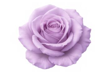 Purple rose blooming against a transparent background, offering a beautiful element for various graphic design projects and creative works