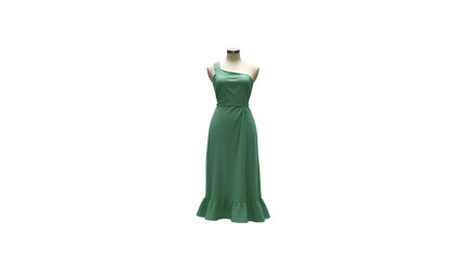Photo of mannequin wearing a sleeveless, knee dress isolated on transparent background