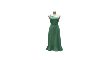 Photo of mannequin wearing a sleeveless, knee dress isolated on transparent background