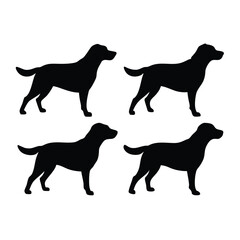 set of dog silhouettes vector
