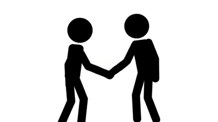 Simple Animation of Two Figures Shaking Hands  A Visual Representation of Agreement and Partnership