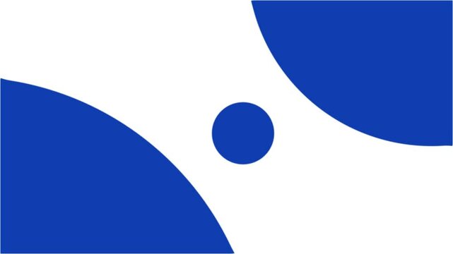 Morph motion glass circle vector hover animation with blue and white elements