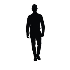 Silhouette of a Walking Person with a Minimalist