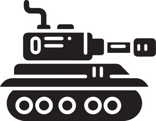 Military tank icon silhouette