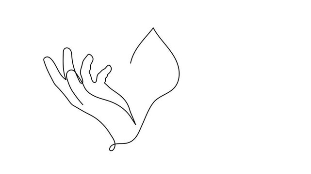 World Blood Donor Day one line art animation, giant droplet  continuous contour drawing motion safe life, voluntary donation transfusion human kindness, dedicated 14 June video. 4k self-drawing movie