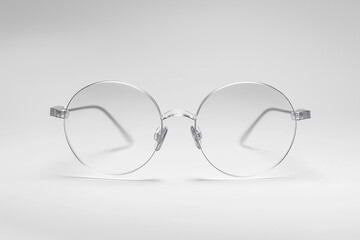 Isolated eyeglasses with clear optical lenses on a white background, perfect for fashion, medical, or accessory design