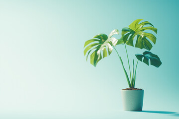 Potted green houseplant with lush leaves, a symbol of nature and growth