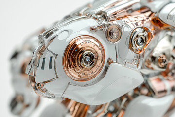 Close-up macro of an old metal hard disk drive, a retro computer storage technology equipment for data