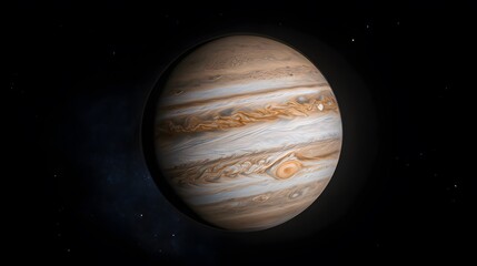 Realistic high-resolution photo of Jupiter with Great Red Spot