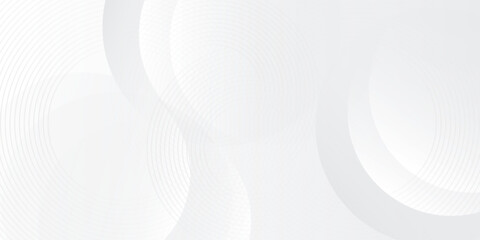 White geometric abstract background art overlap layer on bright space with lines effect decoration. graphic design element circles simple modern