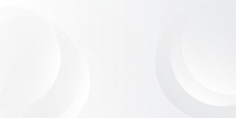 White geometric abstract background art overlap layer on bright space with lines effect decoration. graphic design element circles simple