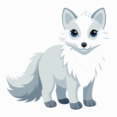 Obraz premium funny octopus artic fox vector illustration, animal, isolated on white background