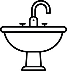 vector illustration of bathroom sink