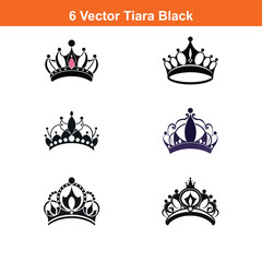 Fototapeta premium The silhouette of a royal black crown emblem is set against a plain white background