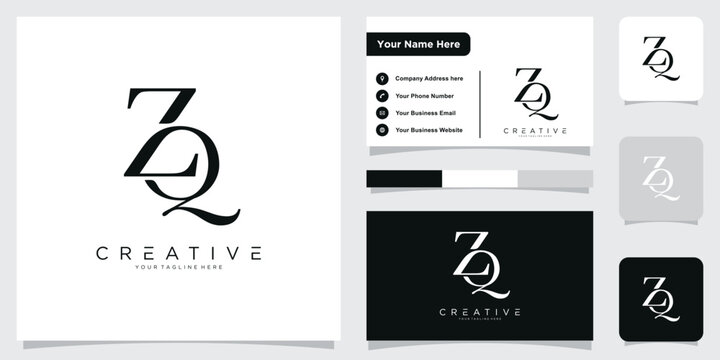 Initial ZQ or QZ letter logo design vector