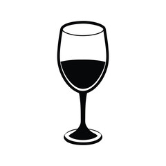 Elegant red wine in a crystal glass, perfect for celebration or a luxurious drink at a bar wine glass silhouette icon vector illustration