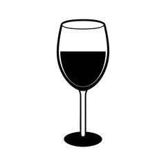 Elegant red wine glasses ready for a celebration wine glass silhouette icon vector illustration