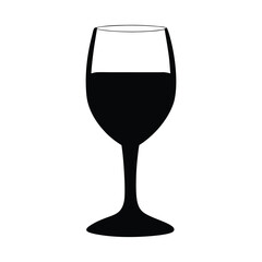 Isolated red wine in an elegant crystal glass perfect for a celebratory drink wine glass silhouette icon vector illustration