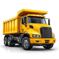 Bright yellow dump truck