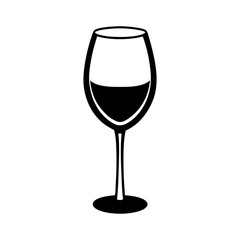 Elegant glasses of red wine, a perfect beverage for celebration wine glass silhouette icon vector illustration