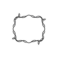 twisting branches creating a border frame line art