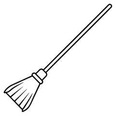 Clean Broom Line Art Icon