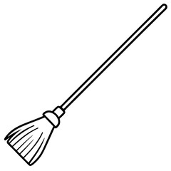 Clean Broom Line Art Icon