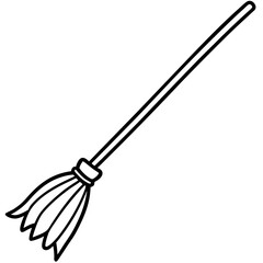 Clean Broom Line Art Icon