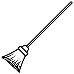 Clean Broom Line Art Icon