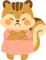 cute squirrel chipmunk character illustration clipart