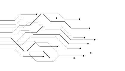 Abstract Circuit Board Design: Lines, Nodes, Connections, Technology, Innovation.