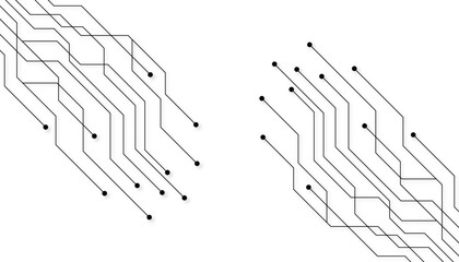 Abstract Circuit Board Design: Lines, Nodes, Connections, Technology, Innovation.