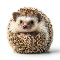 Naklejka premium Adorable hedgehog curled up