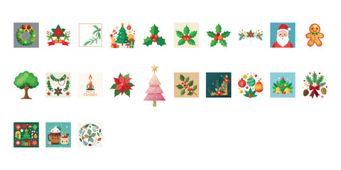 illustration of a  colorful christmas element design 