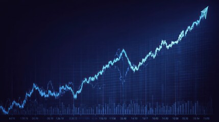 Fototapeta premium Stock market graph shows upward trend