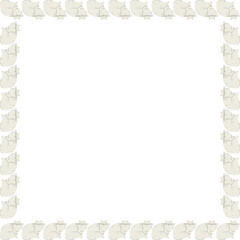 Kitty frame. Cute childish cartoon cat empty frame box. Hand drawn vector illustration