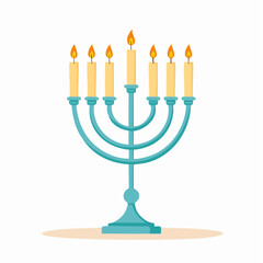 hanukkah menorah with candles