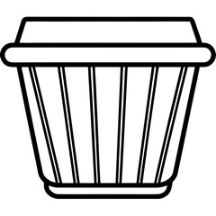 Clean Laundry Bin Outline Vector